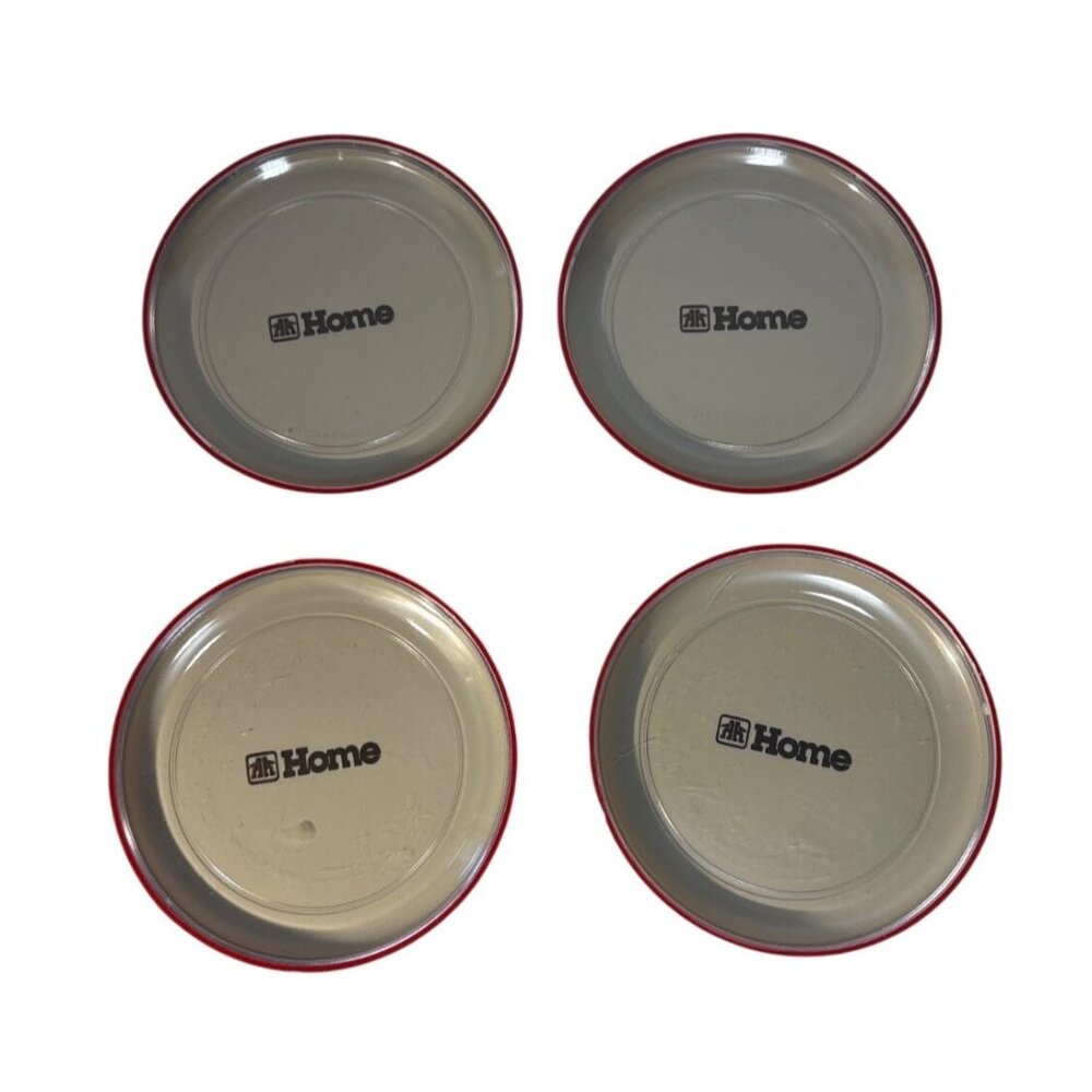 Home Hardware Coasters Plastic Red Rim Set Of 4